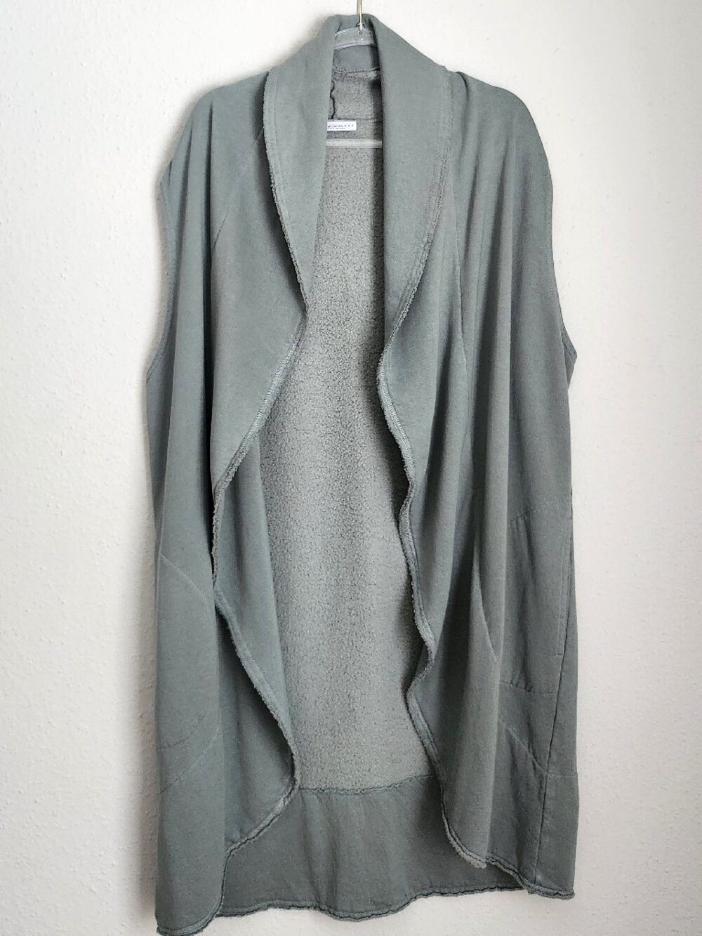 BRYN WALKER Bamboo Organic Cotton Fleece Wrap Vest XL Lagenlook